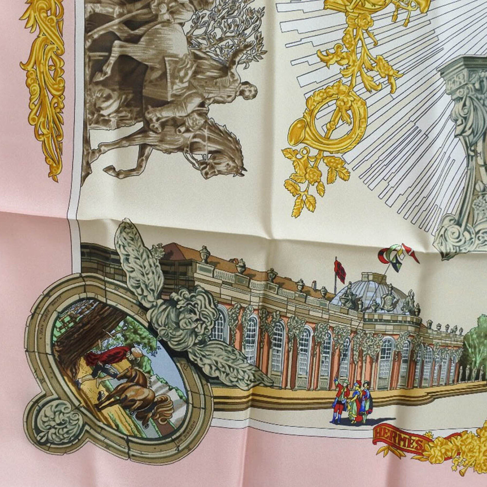 Pre-Loved Hermes Sanssoucy Silk Scarf 90 - Picture 4 of 6